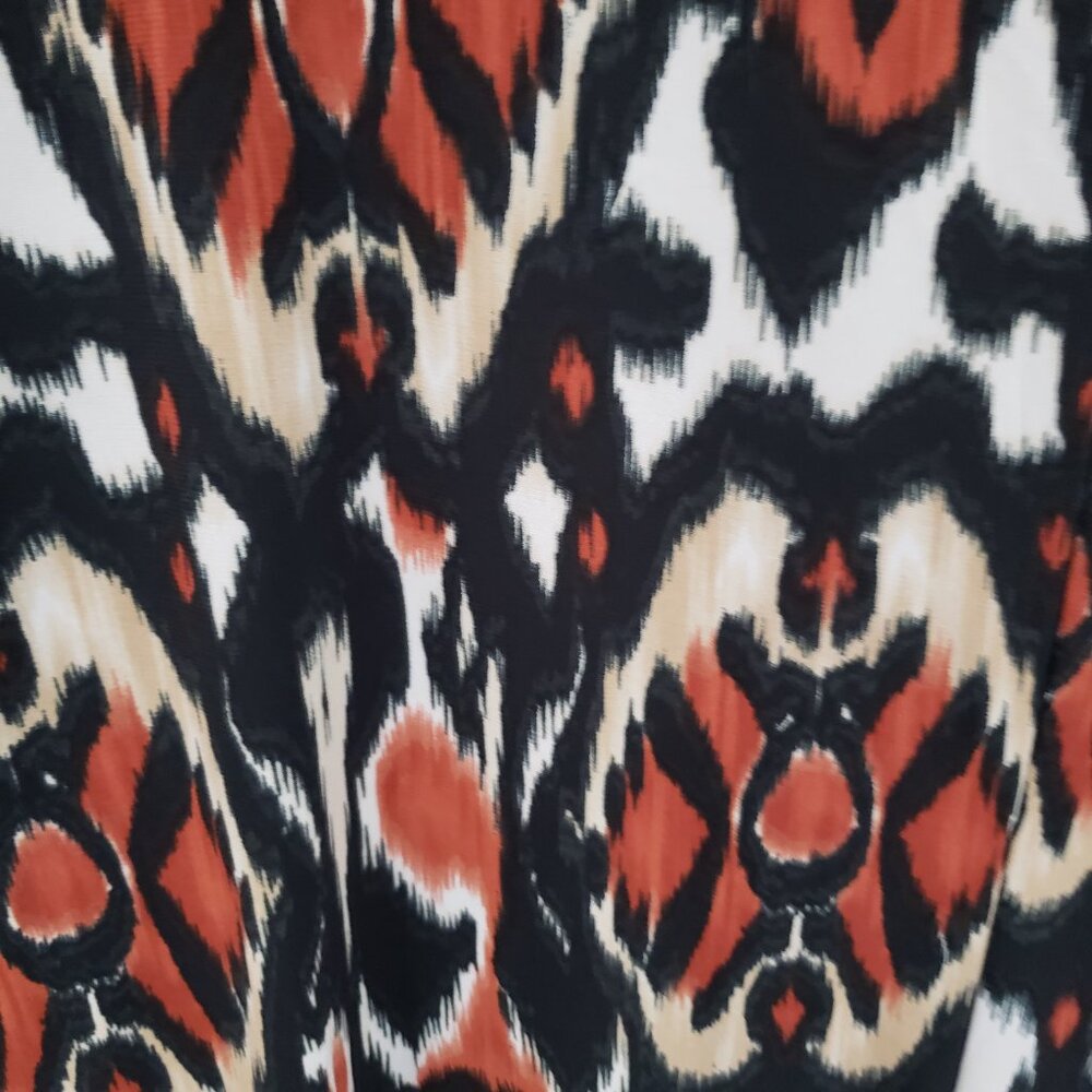 Woman Fave Multicolor Geometric Pattern Scoop Neck Short Sleeve Blouse Size 3X - Picture 12 of 12